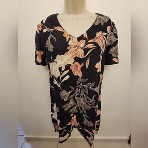 Nicole Miller Short Sleeve Linen Blend Dresss